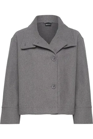 Gina Tricot Short Felt Jacket Outerwear Jackets Light-summer Jacket Grey