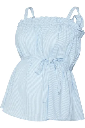 Mama;licious Mllouiza Strap Wo Top Tops T-shirts & Tops Sleeveless Blue