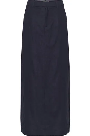 Gestuz Lizagz Linen Hw Skirt Pitkä Hame Navy