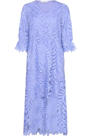 Coster Copenhagen Lace Dress Polvipituinen Mekko Blue