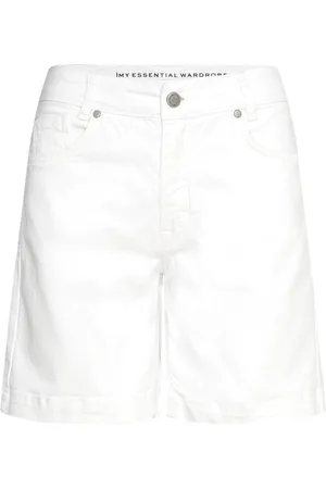 My Essential Wardrobe Tempamw 131 High Shorts Bottoms Shorts Denim Shorts White