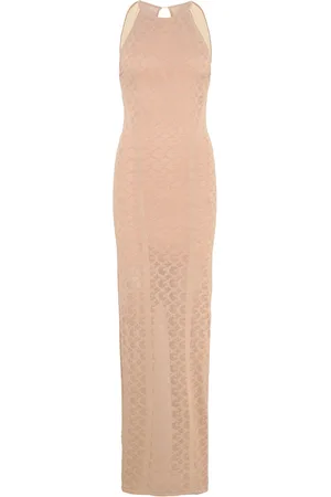 Guess Belle Logo Sl Long Dress Swtr Maksimekko Juhlamekko Brown