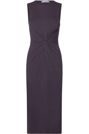 MANGO Knotted Cotton Dress Polvipituinen Mekko Grey