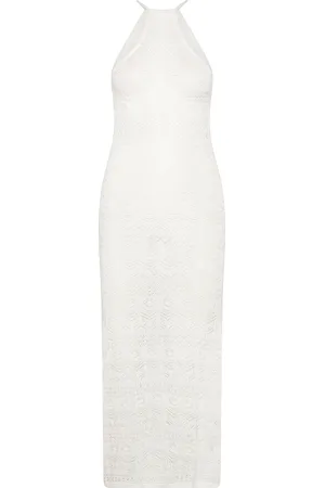BUBBLEROOM Abra Fine Knitted Dress Maksimekko Juhlamekko White