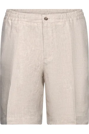 J Lindeberg Baron Linen Shorts Designers Shorts Casual Beige