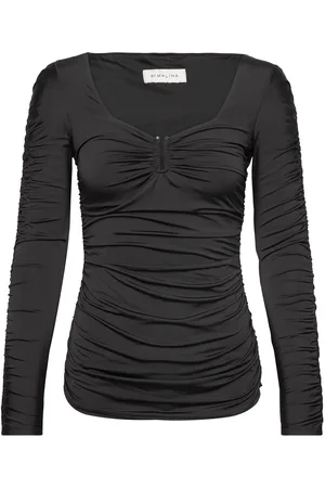 By Malina Elle Heart Shaped Jersey Top Tops T-shirts & Tops Long-sleeved Black