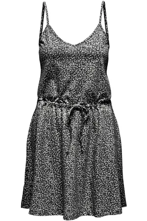 ONLY Onlmay Life Singlet V-Neck Dress Jrs Dresses Slip Dresses Black