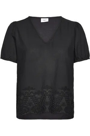 Saint Tropez Eamajasz Blouse Tops Blouses Short-sleeved Black