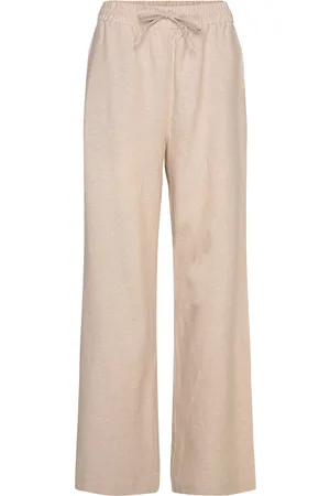 Freequent Fqlava-Pant Bottoms Trousers Linen Trousers Beige