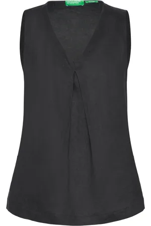 Benetton Blouse Tops Blouses Sleeveless Black