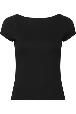 Gina Tricot Soft Touch Low Back Top Tops T-shirts & Tops Short-sleeved Black