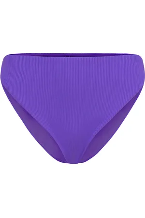 Hunkemöller Eclipse 90S Rib High Leg Hw Swimwear Bikinis Bikini Bottoms High Waist Bikinis Purple