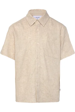 Grunt Grvap Linen Shirt Tops Shirts Short-sleeved Shirts Beige