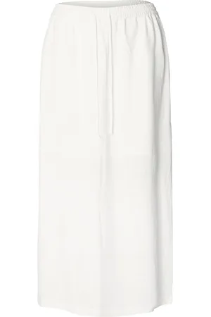 SELECTED Slfviva Hw Ankle Skirt Noos Polvipituinen Hame White