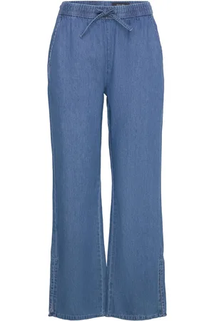 Noisy May Nmeline Nw Loose Pants Vi492Mb Bottoms Trousers Straight Leg Blue