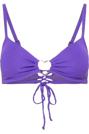Hunkemöller Eclipse Rib Heart Croptop Swimwear Bikinis Bikini Tops Triangle Bikinitops Purple