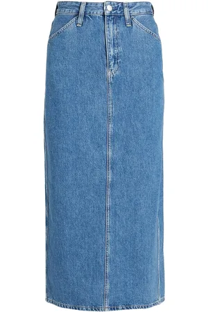 Calvin Klein Trouser Pocket Maxi Skirt Pitkä Hame Blue