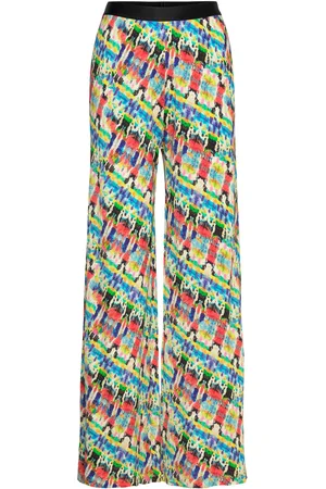 Mads Norgaard 2X2 Cotton Aop Veran Pants Bottoms Trousers Wide Leg Multi/patterned