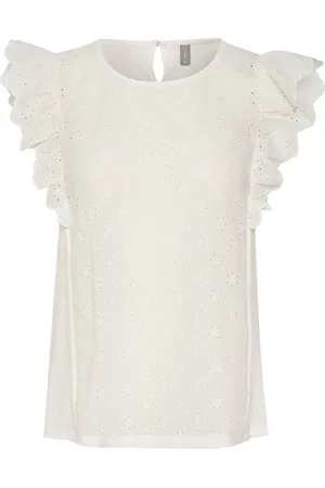 Culture Cualice Top Tops Blouses Short-sleeved White