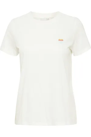 Ichi Ihcamino Ss21 Tops T-shirts & Tops Short-sleeved Cream