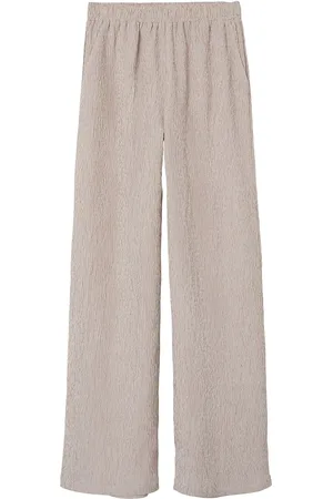 LMTD Nlfdinja Wide Pant Bottoms Trousers Beige