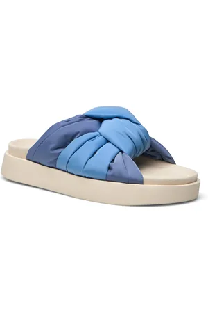 INUIKII Butterfly Knot Designers Sandals Flat Blue