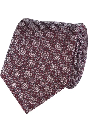 Portia 1924 Geometric Silk Tie Solmio Kravatti Burgundy