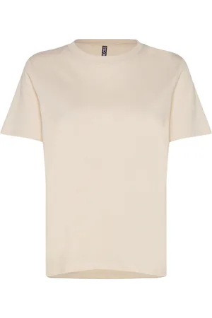 Pieces® Pcria Ss Solid Tee Jrs Noos Bc Tops T-shirts & Tops Short-sleeved Beige