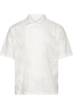Woodbird Wbbanks Flower Shirt Tops Shirts Short-sleeved White