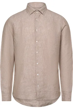Seidensticker Cityhemden 1/1 Arm Tops Shirts Casual Beige