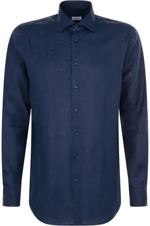 Seidensticker Cityhemden 1/1 Arm Tops Shirts Casual Blue