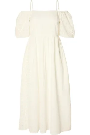 SELECTED Slfanelli 3/4 On Off Ankle Dress B Polvipituinen Mekko White