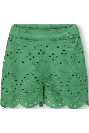 ONLY Kogcleo Life Emb Shorts Wvn Bottoms Shorts Green