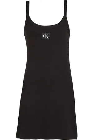 Calvin Klein Woven Label Rib Tank Dress Lyhyt Mekko Black