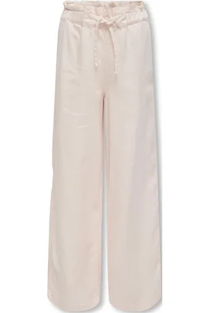 ONLY Kogcaro Pb Wide Linen Bl Pant Wvn Bottoms Trousers Pink