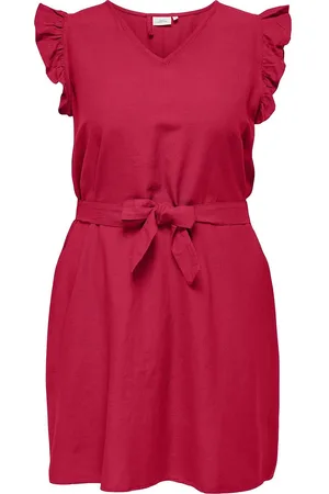 ONLY Carjupiter Life S/L Frill Abk Dress Wvn Lyhyt Mekko Red