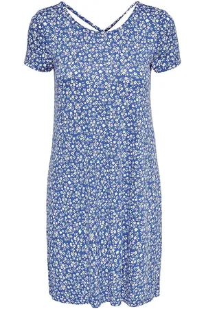 ONLY Onlbera Back Lace Up S/S Dress Jrs Lyhyt Mekko Blue