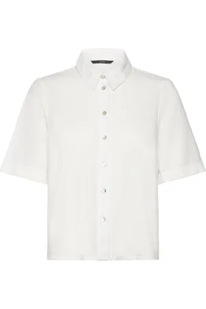 VERO MODA Vmmymilo 2/4 Shirt Wvn Ga Tops Shirts Short-sleeved White