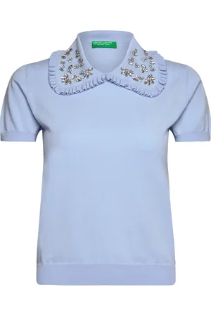 Benetton Sweater H/S Tops T-shirts & Tops Short-sleeved Blue