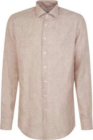 Seidensticker Cityhemden 1/1 Arm Tops Shirts Casual Beige