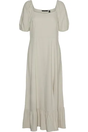 VERO MODA Vmmymilo Ss 7/8 Dress Wvn Ga Polvipituinen Mekko Grey