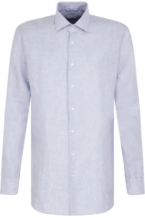 Seidensticker Cityhemden 1/1 Arm Tops Shirts Casual Blue