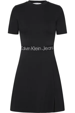 Calvin Klein Tape Milano Short Sleeve Dress Lyhyt Mekko Black