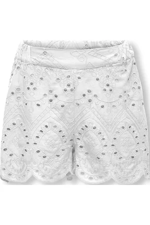 ONLY Kogcleo Life Emb Shorts Wvn Bottoms Shorts White