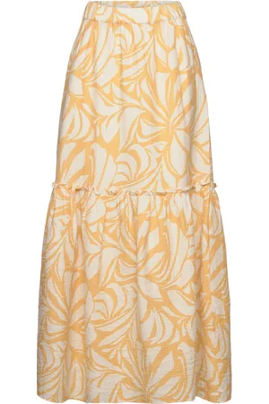 Lindex Skirt Andrea Pitkä Hame Yellow