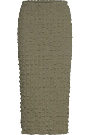 Noisy May Nmzahara Hw Midi Skirt Wvn Polvipituinen Hame Khaki Green