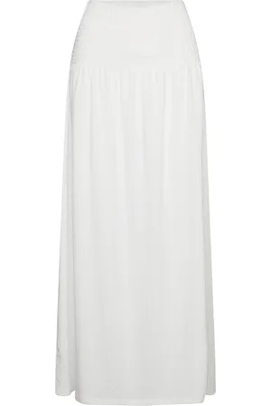 Gina Tricot Smock Maxi Skirt Maksimekko Juhlamekko White