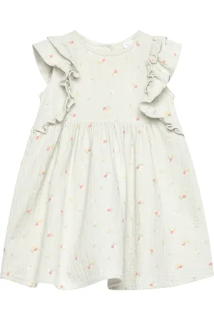 Lindex Dress Gauze Frill Sleeve Aop Dresses & Skirts Dresses Casual Dresses Sleeveless Casual Dresses Green