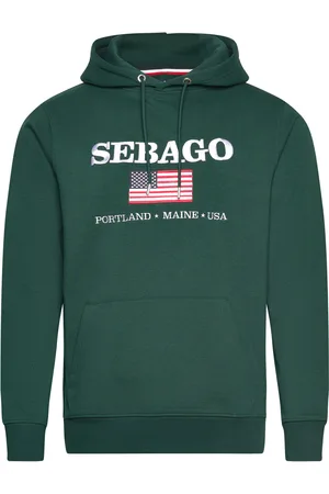 SEBAGO Sam Logo Hoodie Tops Sweat-shirts & Hoodies Hoodies Green