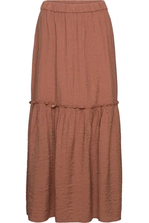 Lindex Skirt Andrea Pitkä Hame Brown